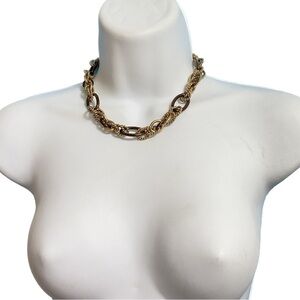 BILL BLASS Mixed Metals Chain Links Necklace